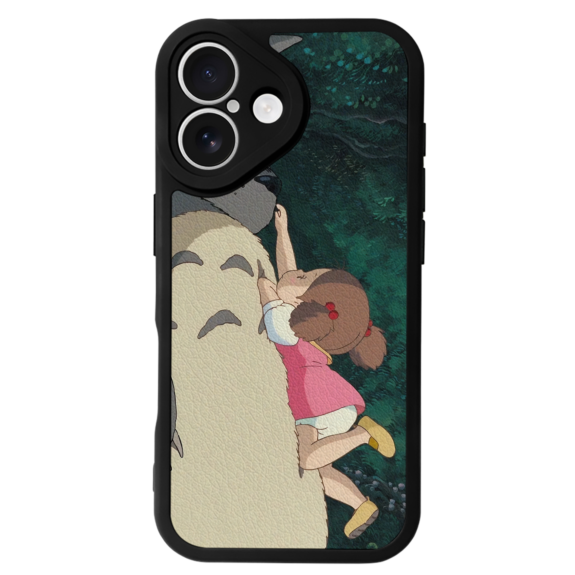 （画像用） となりのトトロ 草壁メイ 草壁サツキ My Neighbor Totoro Satsuki Kusakabe Mei Kusakabe 【iPhone 16シリーズ対応】シリコンスマホケース（レザー調） 材質：シリコン